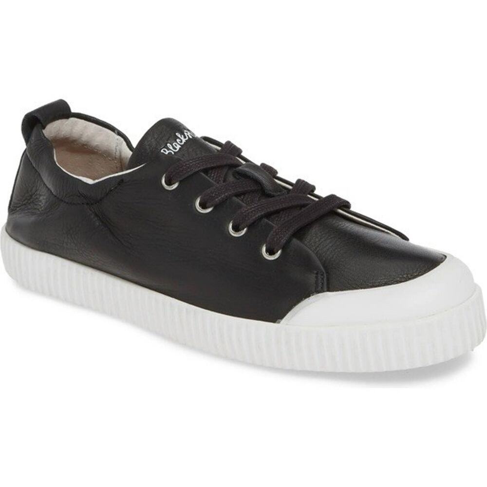 Blackstone RL78 Faceted Lace up Sneaker Black Leather 7